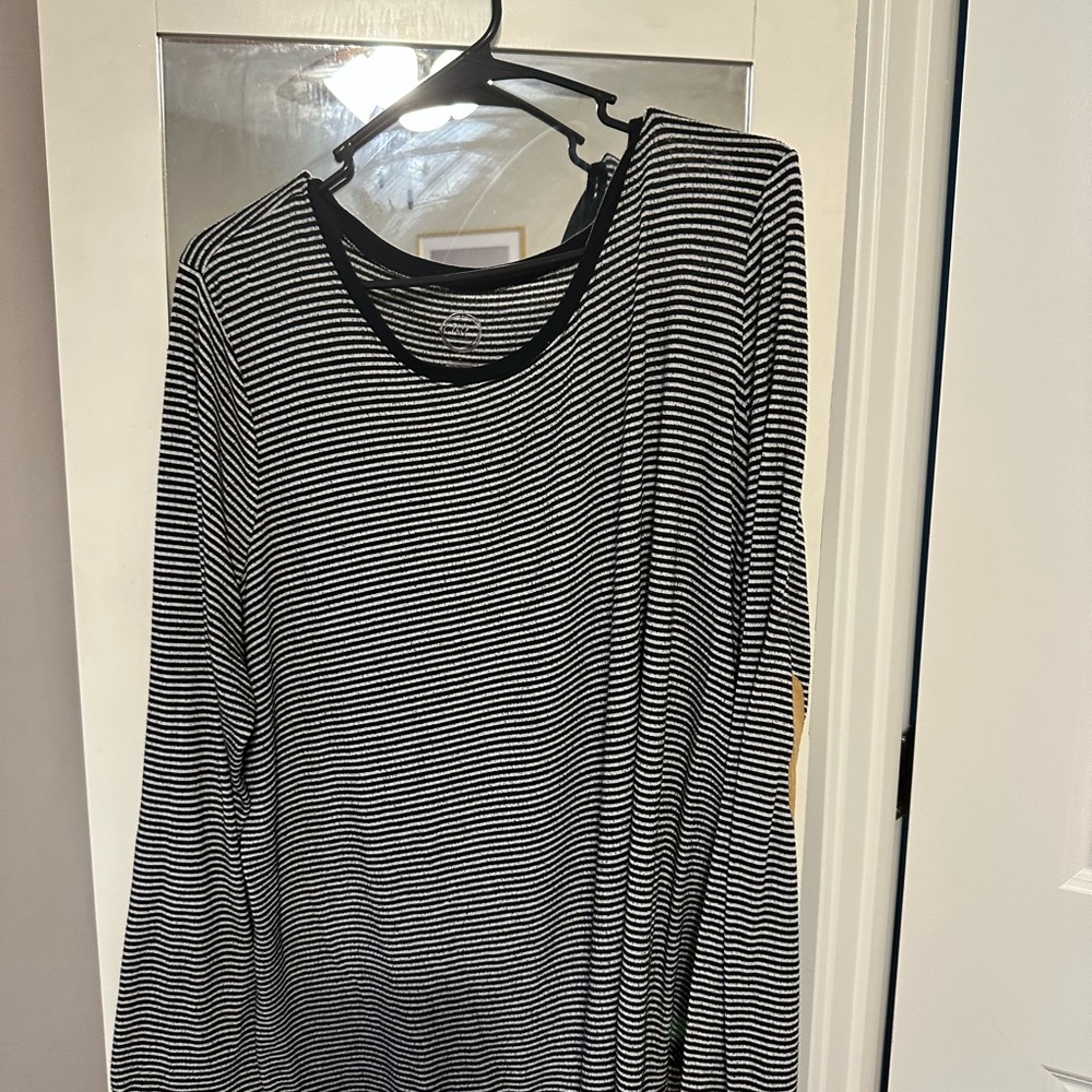 Maurices Black and White Striped Top